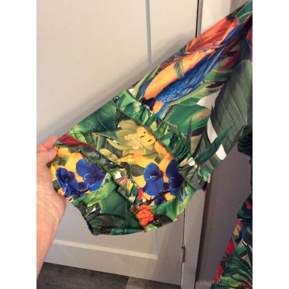 Rachel Zoe Two Piece Vaca Tropical Skirt Top XL Bright Aloha Cruise Off Shoulder - Picture 5 of 8